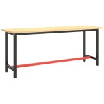 vidaXL Cadru banc de lucru, negru mat/roșu mat, 190x50x79 cm, metal vidaXL Cadru banc de lucru, negru mat/roșu mat, 190x50x79 cm, metal