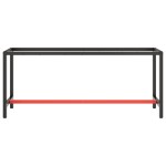 vidaXL Cadru banc de lucru, negru mat/roșu mat, 190x50x79 cm, metal vidaXL Cadru banc de lucru, negru mat/roșu mat, 190x50x79 cm, metal