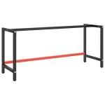 vidaXL Cadru banc de lucru, negru mat/roșu mat, 180x57x79 cm, metal vidaXL Cadru banc de lucru, negru mat/roșu mat, 180x57x79 cm, metal