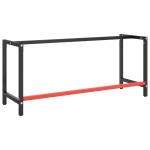 vidaXL Cadru banc de lucru, negru mat/roșu mat, 180x57x79 cm, metal vidaXL Cadru banc de lucru, negru mat/roșu mat, 180x57x79 cm, metal