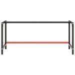 vidaXL Cadru banc de lucru, negru mat/roșu mat, 180x57x79 cm, metal vidaXL Cadru banc de lucru, negru mat/roșu mat, 180x57x79 cm, metal