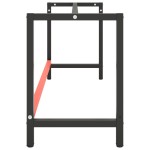 vidaXL Cadru banc de lucru, negru mat/roșu mat, 180x57x79 cm, metal vidaXL Cadru banc de lucru, negru mat/roșu mat, 180x57x79 cm, metal