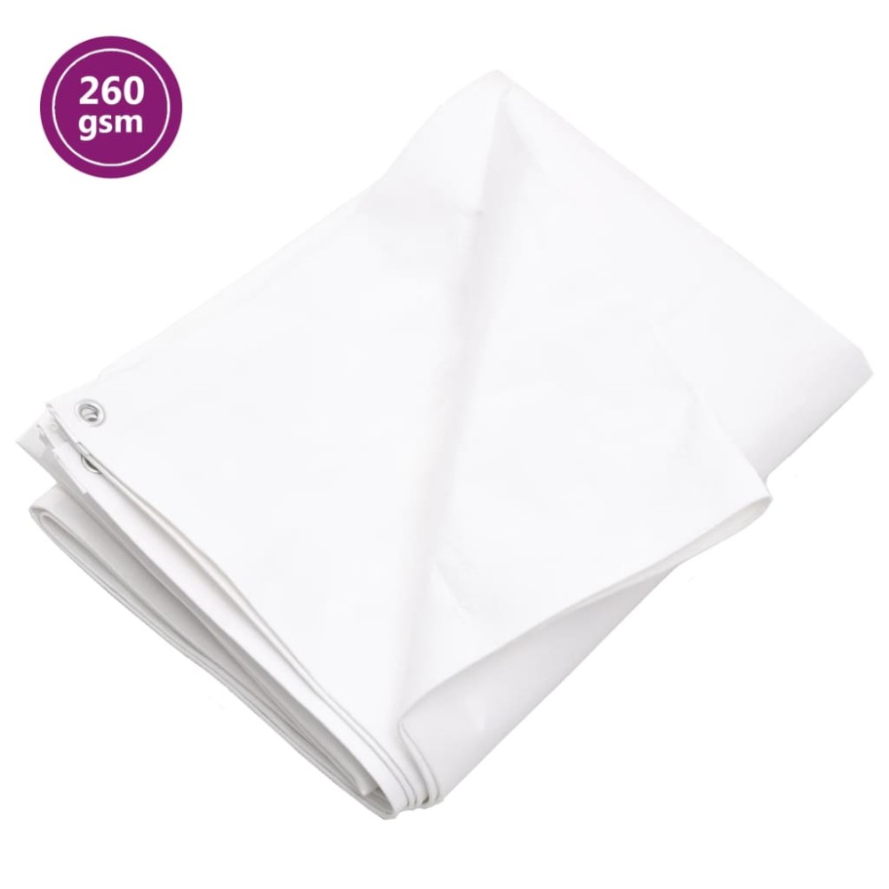 vidaXL Prelată 260 g/m², alb, 6x12 m, HDPE