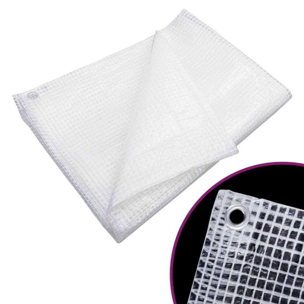 vidaXL Prelată Leno 140 g/m², alb, 4x4 m