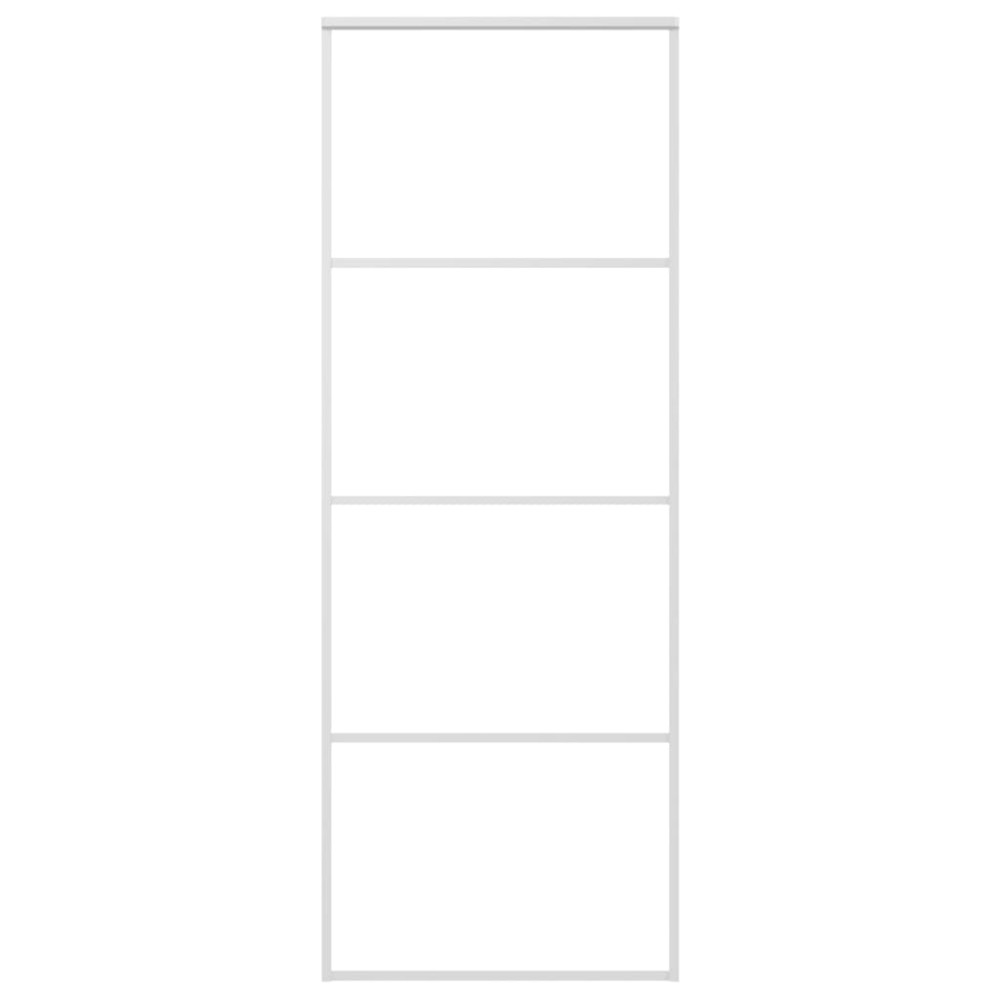 vidaXL Ușă glisantă, alb, 76x205 cm, sticlă ESG și aluminiu