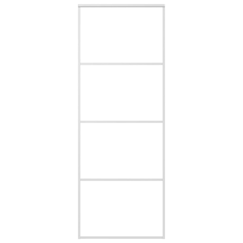 vidaXL Ușă glisantă, alb, 76x205 cm, sticlă mată ESG și aluminiu