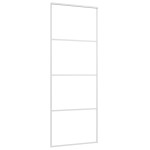 vidaXL Ușă glisantă, alb, 76x205 cm, sticlă mată ESG și aluminiu