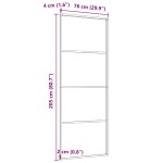 vidaXL Ușă glisantă, alb, 76x205 cm, sticlă mată ESG și aluminiu