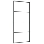 vidaXL Ușă glisantă, negru, 90x205 cm, sticlă ESG mată și aluminiu