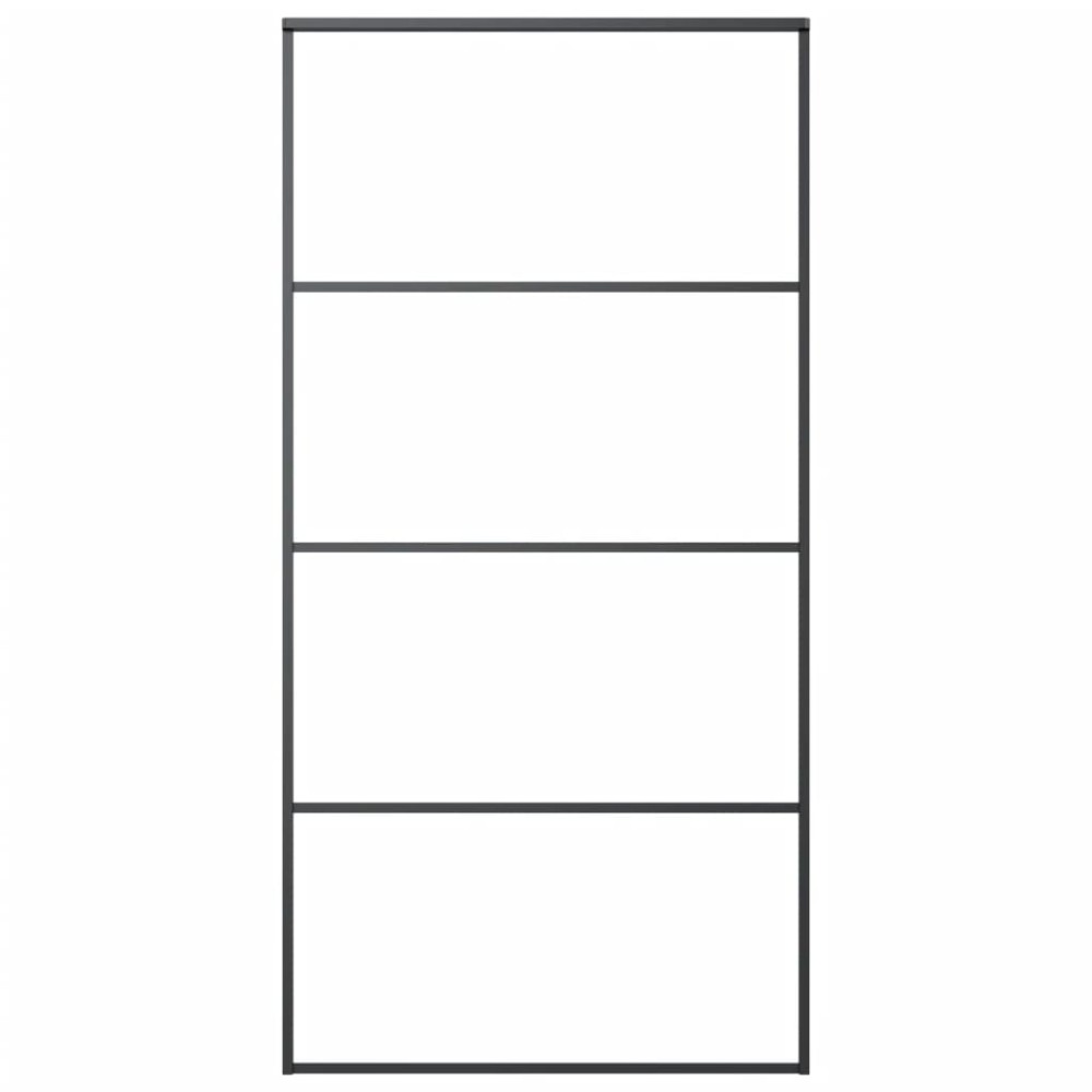 vidaXL Ușă glisantă, negru, 102,5x205 cm, sticlă mată ESG și aluminiu