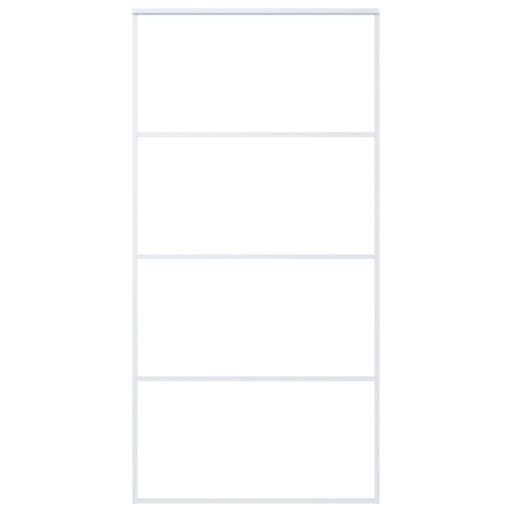 vidaXL Ușă glisantă, alb, 102,5x205 cm, sticlă ESG și aluminiu