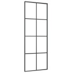 vidaXL Ușă glisantă, negru, 76x205 cm, sticlă ESG și aluminiu vidaXL Ușă glisantă, negru, 76x205 cm, sticlă ESG și aluminiu