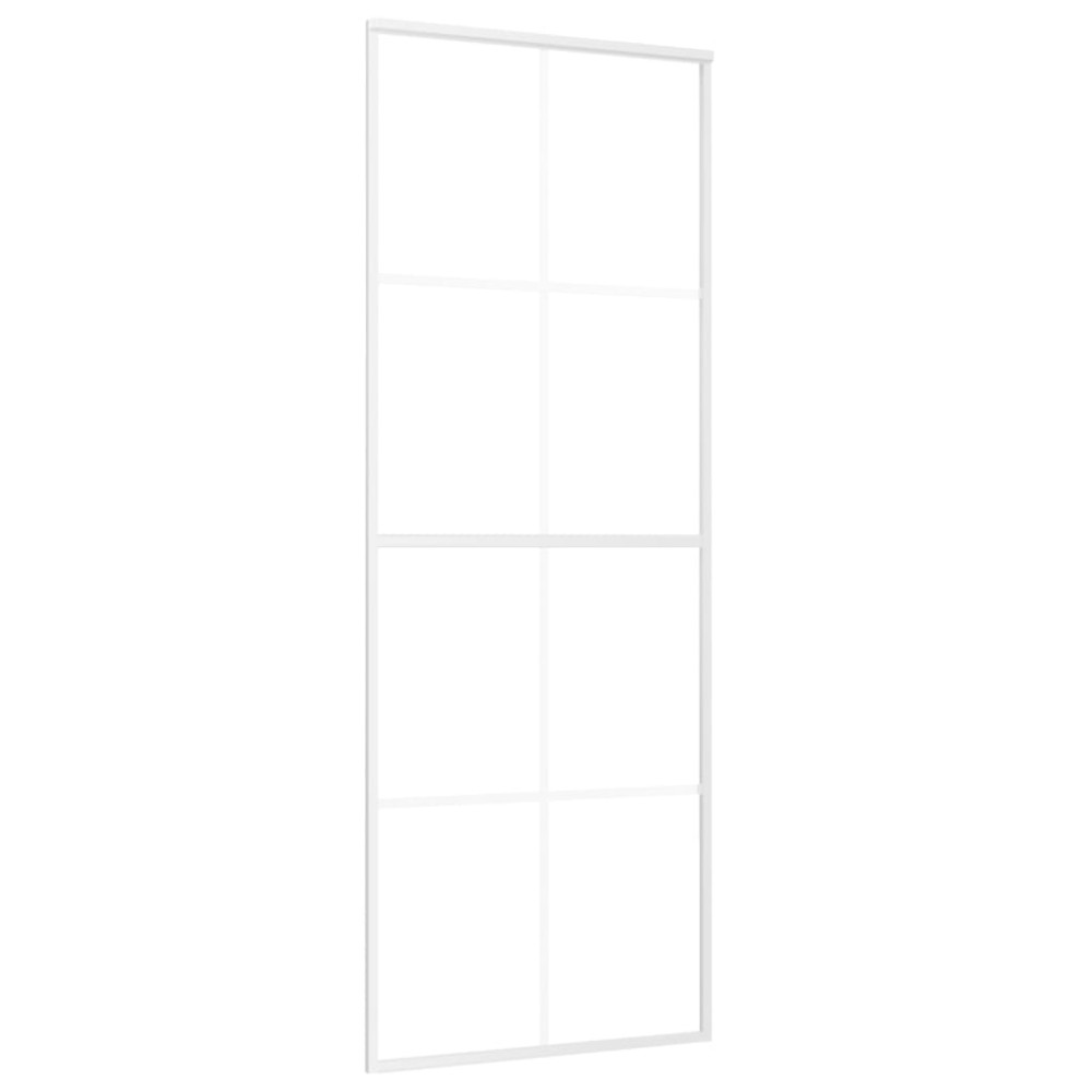 vidaXL Ușă glisantă, alb, 76x205 cm, sticlă ESG și aluminiu