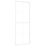 vidaXL Ușă glisantă, alb, 76x205 cm, sticlă mată ESG și aluminiu