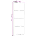 vidaXL Ușă glisantă, alb, 76x205 cm, sticlă mată ESG și aluminiu