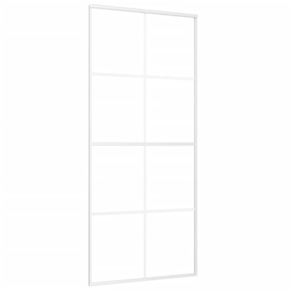 vidaXL Ușă glisantă, alb, 90x205 cm, sticlă ESG și aluminiu