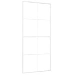 vidaXL Ușă glisantă, alb, 90x205 cm, sticlă ESG mată și aluminiu