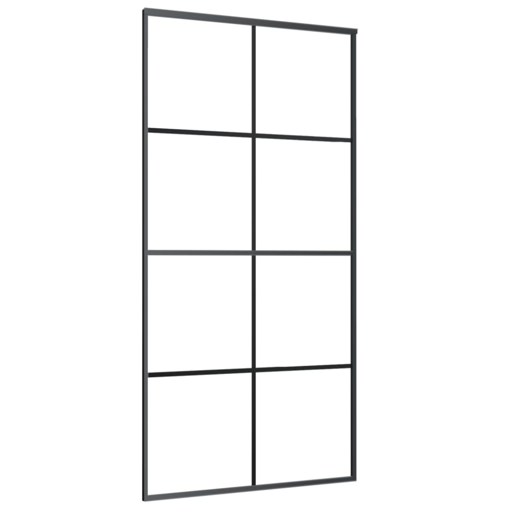 vidaXL Ușă glisantă, negru, 102,5x205 cm, sticlă ESG și aluminiu
