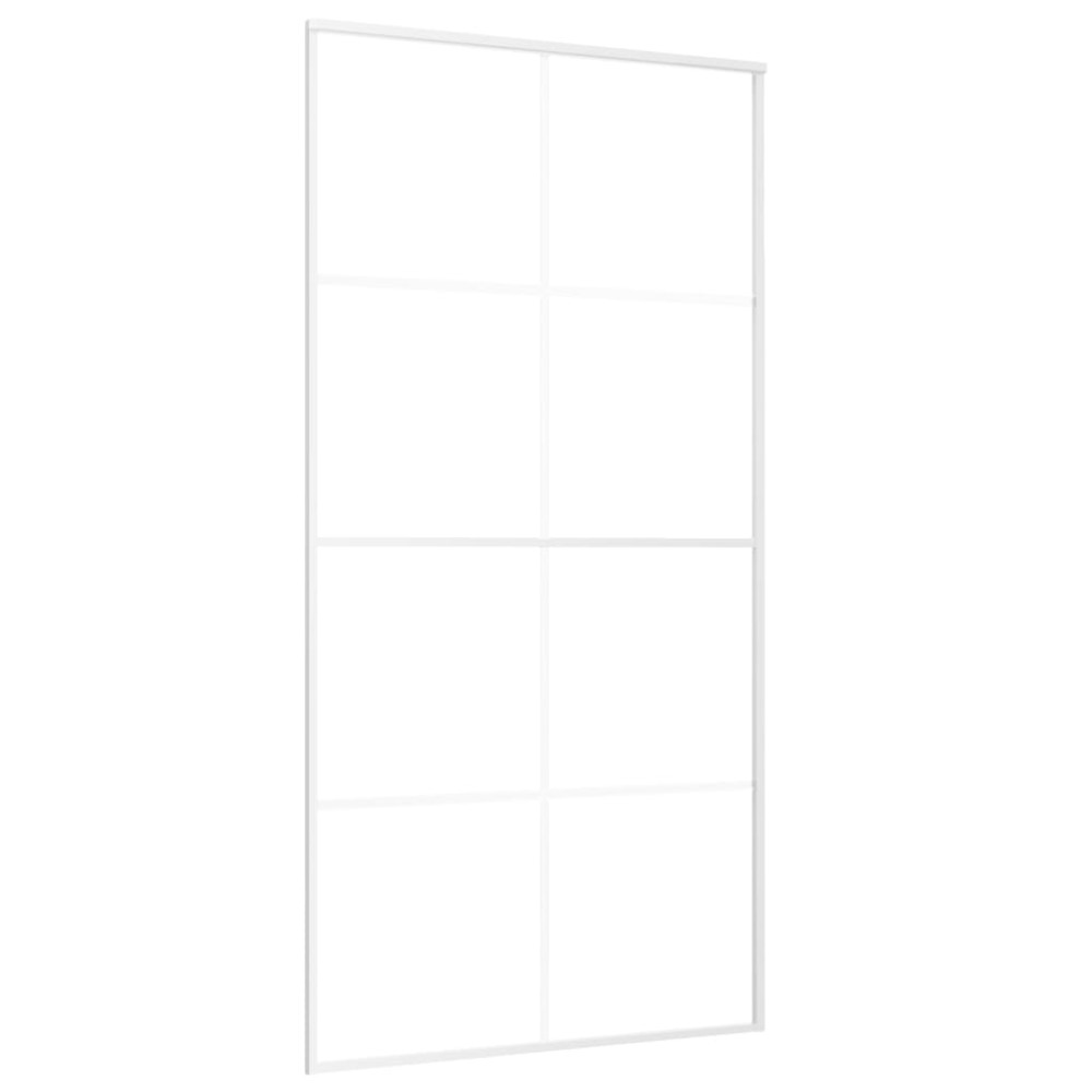 vidaXL Ușă glisantă, alb, 102,5x205 cm, sticlă ESG și aluminiu