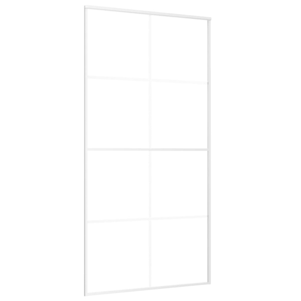 vidaXL Ușă glisantă, alb, 102,5x205 cm, sticlă mată ESG și aluminiu