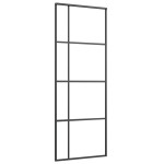 vidaXL Ușă glisantă, negru, 76x205 cm, sticlă ESG și aluminiu