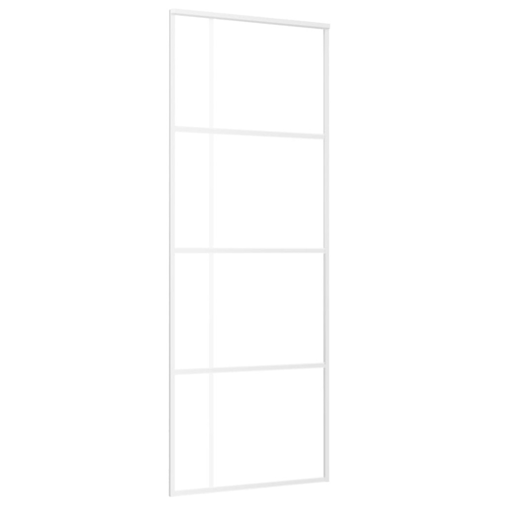 vidaXL Ușă glisantă, alb, 76x205 cm, sticlă ESG și aluminiu
