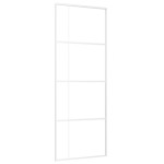 vidaXL Ușă glisantă, alb, 76x205 cm, sticlă ESG și aluminiu