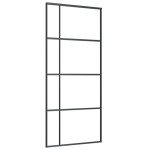 vidaXL Ușă glisantă, negru, 90x205 cm, sticlă ESG mată și aluminiu vidaXL Ușă glisantă, negru, 90x205 cm, sticlă ESG mată și aluminiu
