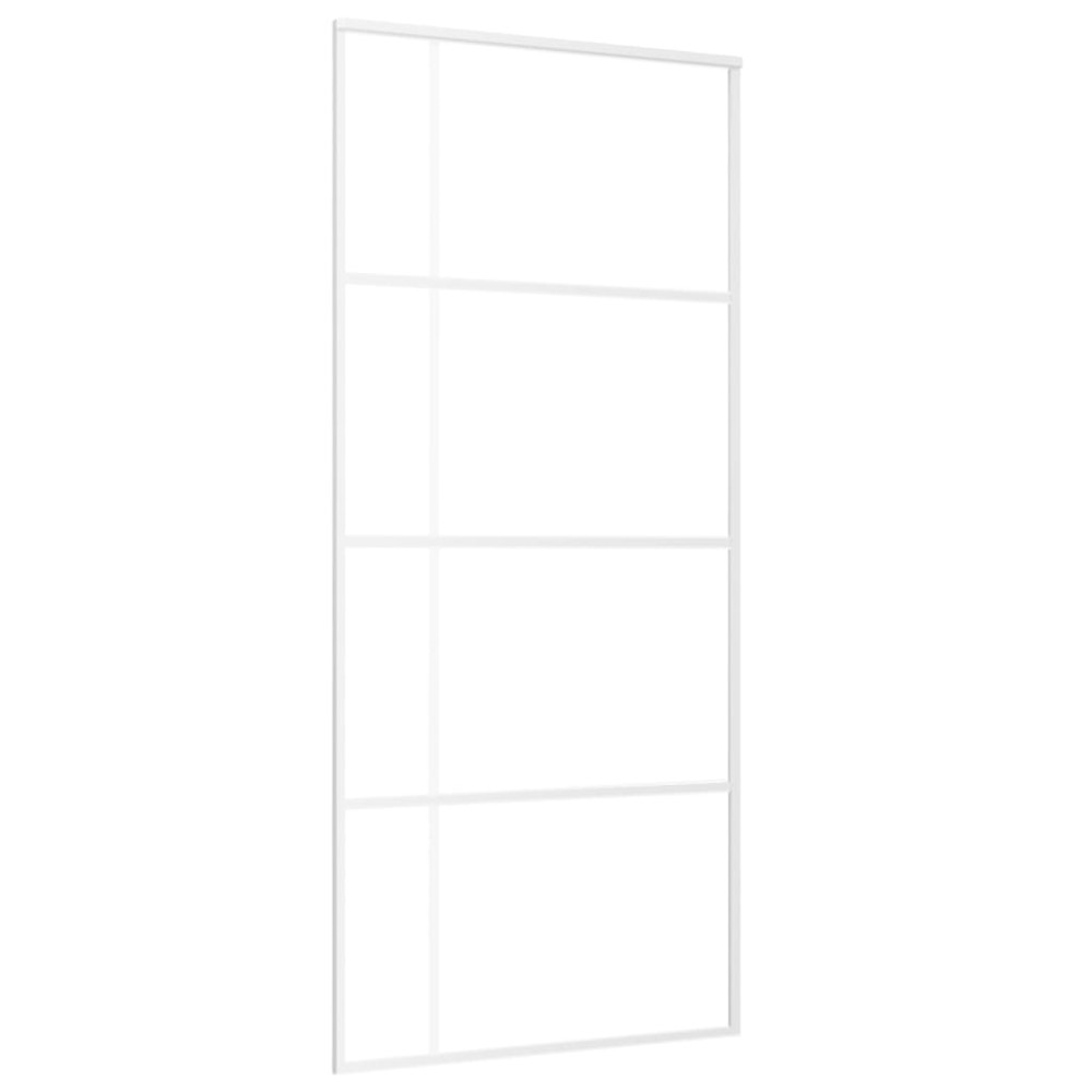 vidaXL Ușă glisantă, alb, 90x205 cm, sticlă ESG și aluminiu