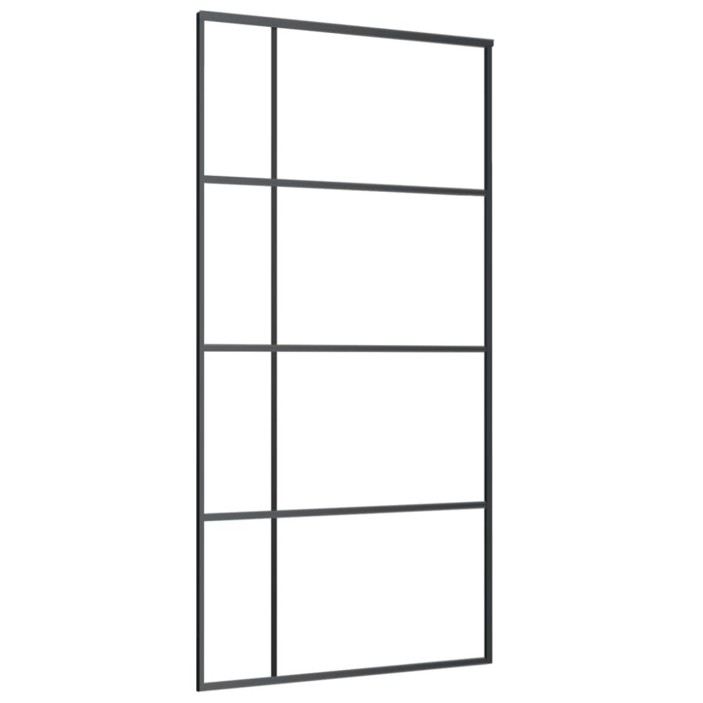 vidaXL Ușă glisantă, negru, 102,5x205 cm, sticlă ESG și aluminiu
