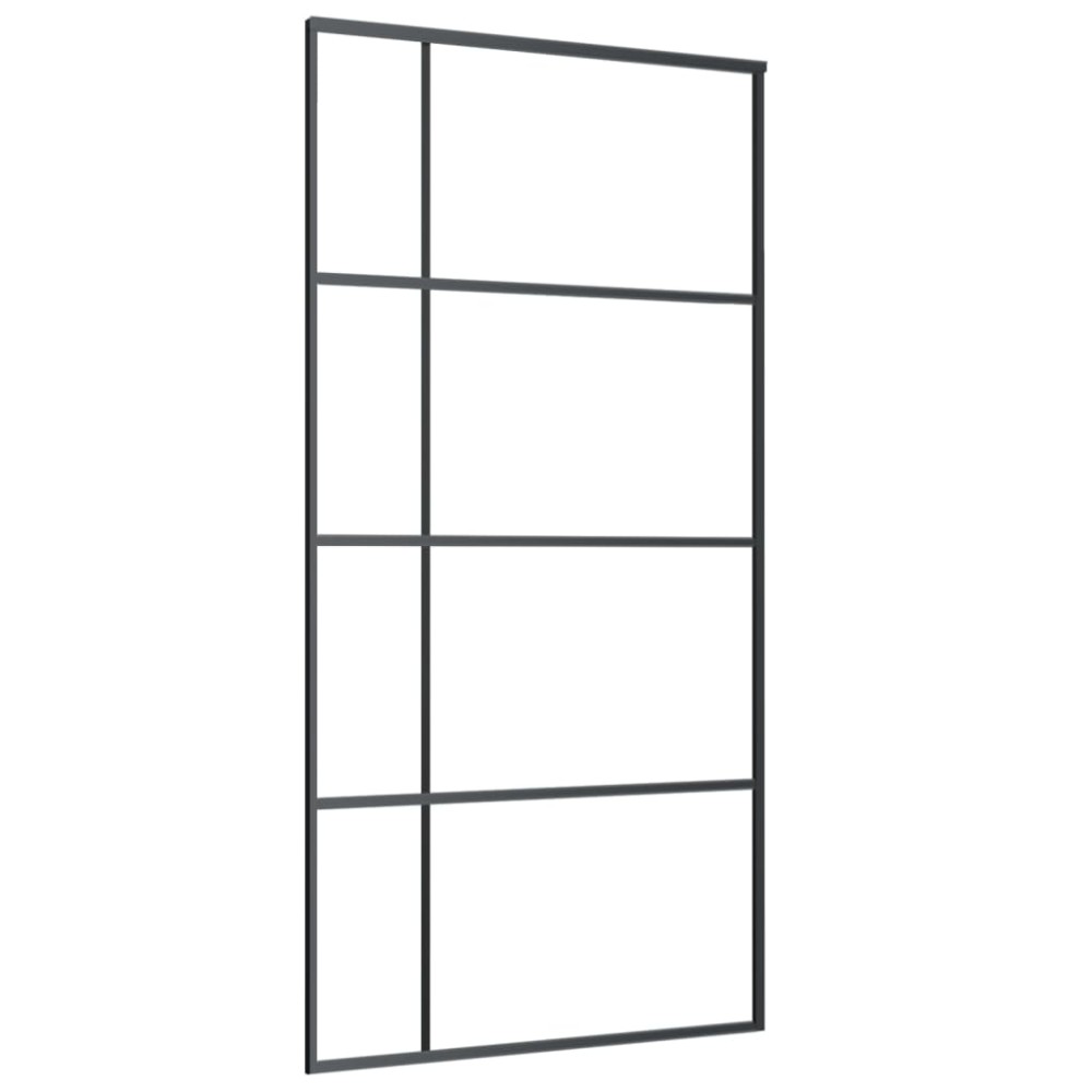 vidaXL Ușă glisantă ,negru, 102,5x205 cm, sticlă mată ESG și aluminiu