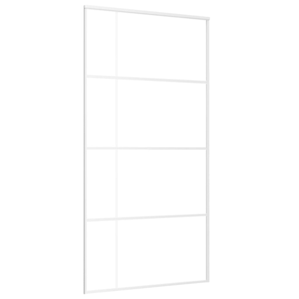 vidaXL Ușă glisantă, alb, 102,5x205 cm, sticlă ESG și aluminiu