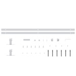 vidaXL Set glisare mini ușă pentru dulap, alb, oțel carbon, 183 cm vidaXL Set glisare mini ușă pentru dulap, alb, oțel carbon, 183 cm