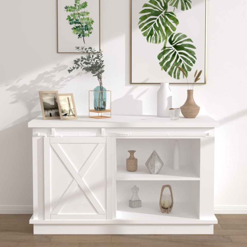 vidaXL Set glisare ușă mini pentru dulap, alb, oțel carbon, 122 cm