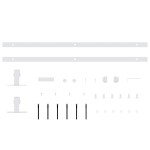 vidaXL Set glisare ușă mini pentru dulap, alb, oțel carbon, 122 cm