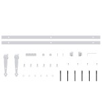 vidaXL Set glisare ușă mini pentru dulap, alb, oțel carbon, 122 cm vidaXL Set glisare ușă mini pentru dulap, alb, oțel carbon, 122 cm