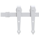 vidaXL Set feronerie pentru uși glisante, alb, 200 cm, oțel vidaXL Set feronerie pentru uși glisante, alb, 200 cm, oțel