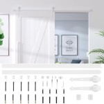 vidaXL Set feronerie pentru uși glisante, alb, 200 cm, oțel vidaXL Set feronerie pentru uși glisante, alb, 200 cm, oțel
