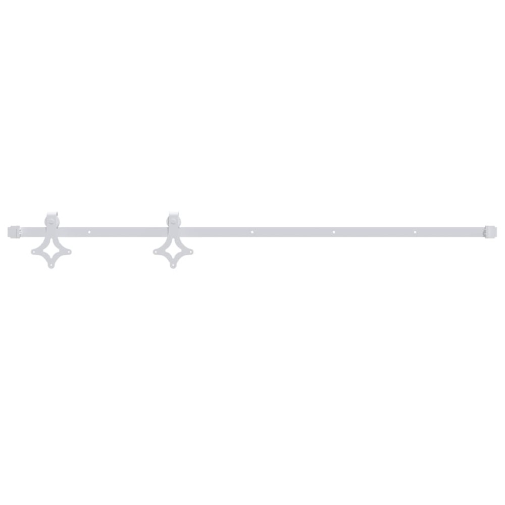 vidaXL Set feronerie pentru uși glisante, alb, 183 cm, oțel
