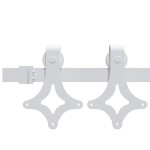 vidaXL Set feronerie pentru uși glisante, alb, 200 cm, oțel vidaXL Set feronerie pentru uși glisante, alb, 200 cm, oțel