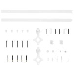 vidaXL Set feronerie pentru uși glisante, alb, 200 cm, oțel vidaXL Set feronerie pentru uși glisante, alb, 200 cm, oțel