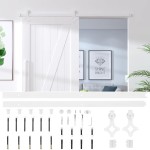 vidaXL Set feronerie pentru uși glisante, alb, 200 cm, oțel vidaXL Set feronerie pentru uși glisante, alb, 200 cm, oțel