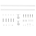 vidaXL Set feronerie pentru uși glisante, alb, 183 cm, oțel vidaXL Set feronerie pentru uși glisante, alb, 183 cm, oțel