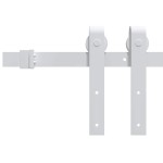 vidaXL Set feronerie pentru uși glisante, alb, 183 cm, oțel vidaXL Set feronerie pentru uși glisante, alb, 183 cm, oțel