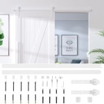 vidaXL Set feronerie pentru uși glisante, alb, 183 cm, oțel vidaXL Set feronerie pentru uși glisante, alb, 183 cm, oțel