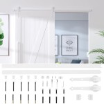 vidaXL Set feronerie pentru uși glisante, alb, 183 cm, oțel vidaXL Set feronerie pentru uși glisante, alb, 183 cm, oțel