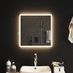 vidaXL Oglindă de baie cu LED, 50x50 cm