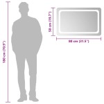 vidaXL Oglindă de baie cu LED, 80x50 cm