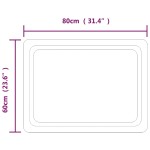 vidaXL Oglindă de baie cu LED, 80x60 cm