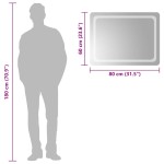 vidaXL Oglindă de baie cu LED, 80x60 cm